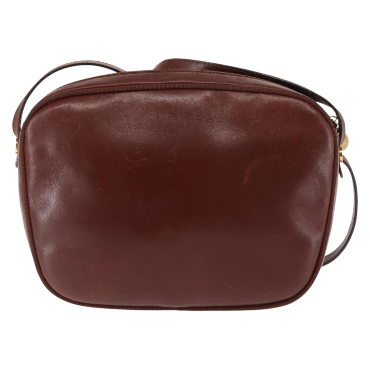 Salvatore Ferragamo Vala Shoulder Bag Leather Brown Auth BA6801