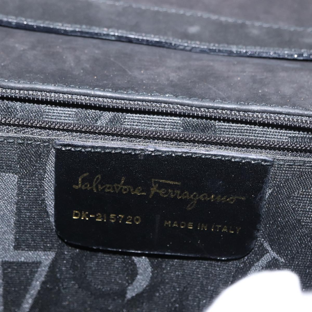 Salvatore Ferragamo Vala Shoulder Bag Suede Black Auth BA6803