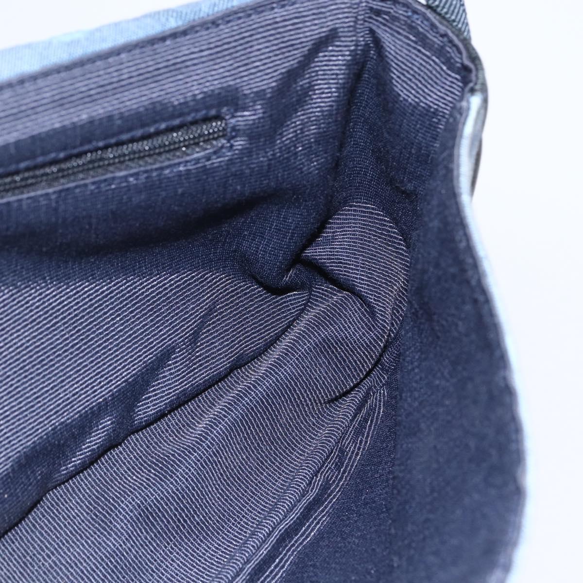 Salvatore Ferragamo Gancini Shoulder Bag Canvas Blue Auth BA6804