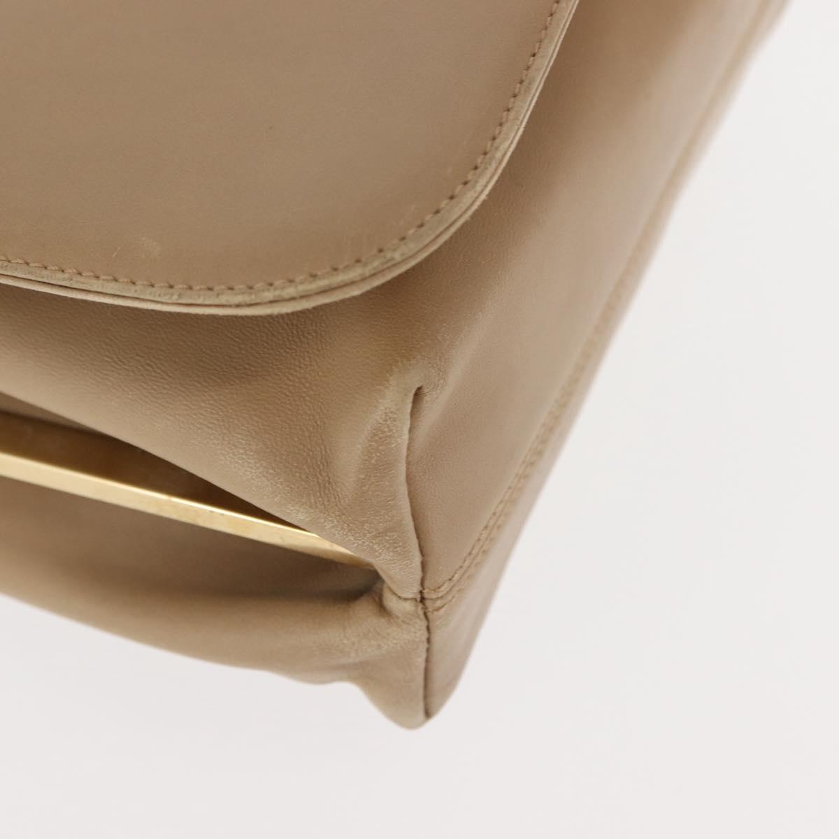 Salvatore Ferragamo Vala Shoulder Bag Leather Beige Auth BA6806