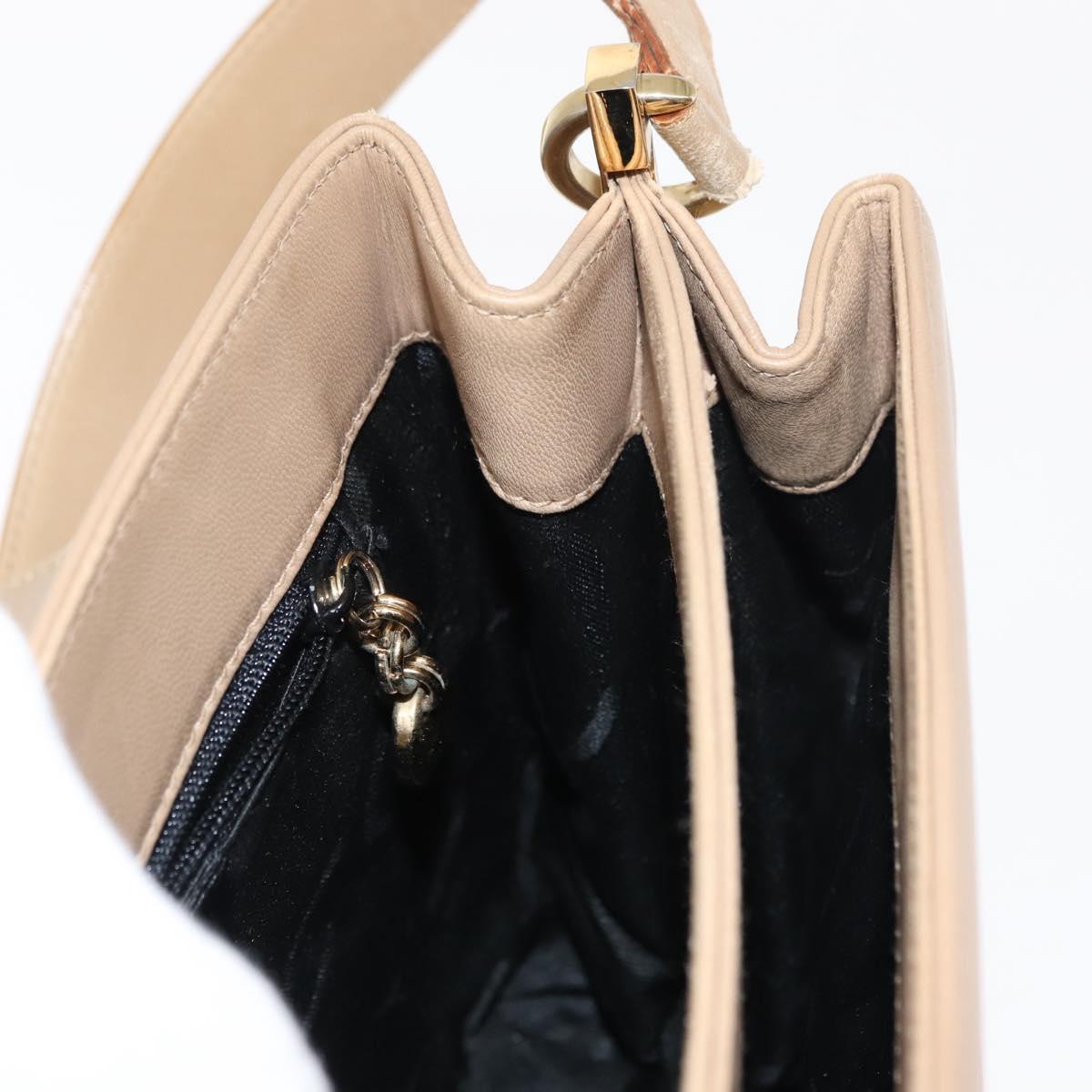 Salvatore Ferragamo Vala Shoulder Bag Leather Beige Auth BA6806