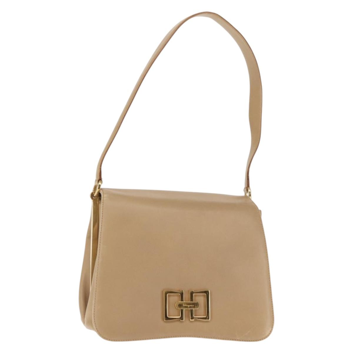 Salvatore Ferragamo Vala Shoulder Bag Leather Beige Auth BA6806