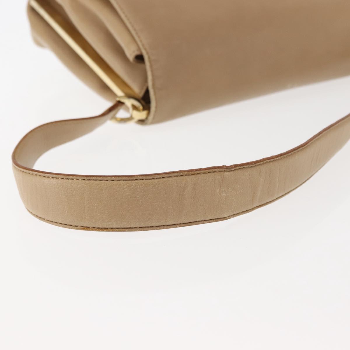 Salvatore Ferragamo Vala Shoulder Bag Leather Beige Auth BA6806