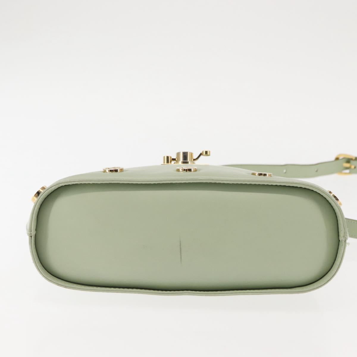 Salvatore Ferragamo Hand Bag Leather 2way Green Auth BA6807