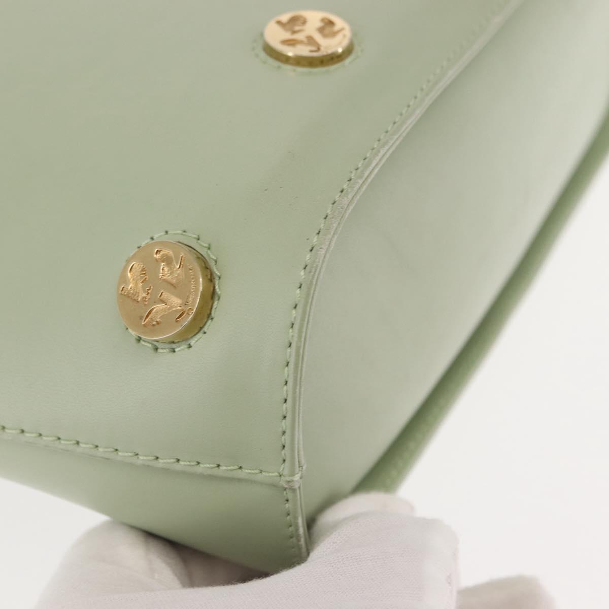 Salvatore Ferragamo Hand Bag Leather 2way Green Auth BA6807