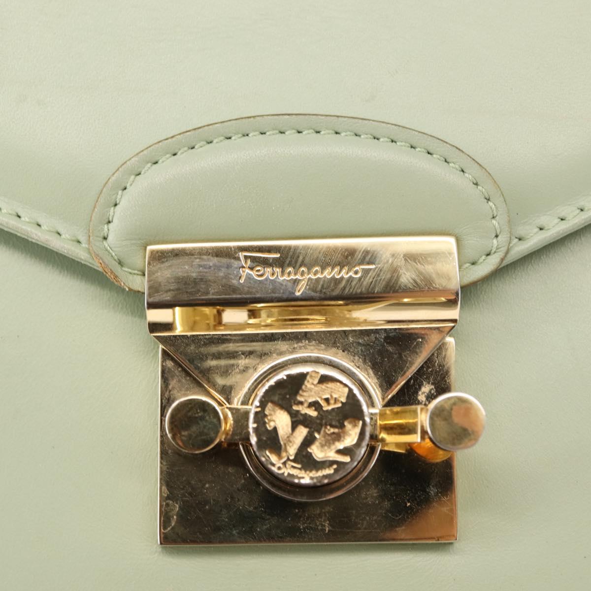 Salvatore Ferragamo Hand Bag Leather 2way Green Auth BA6807