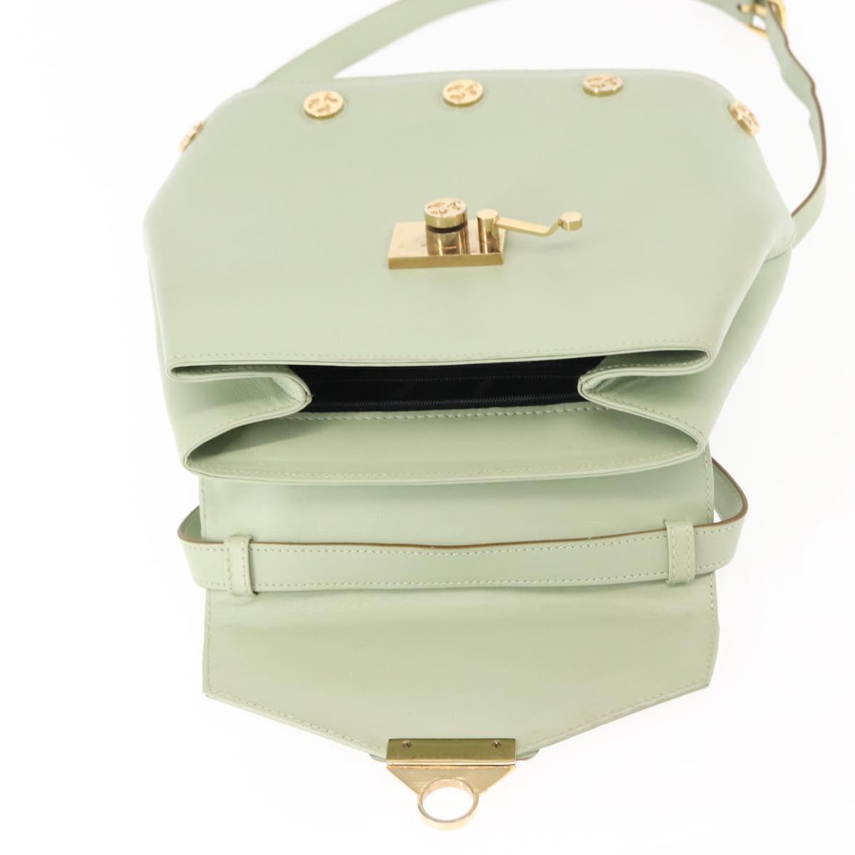 Salvatore Ferragamo Hand Bag Leather 2way Green Auth BA6807