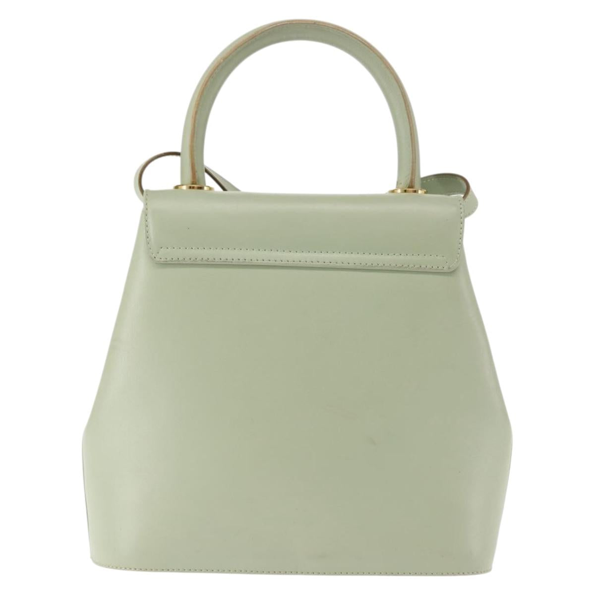 Salvatore Ferragamo Hand Bag Leather 2way Green Auth BA6807