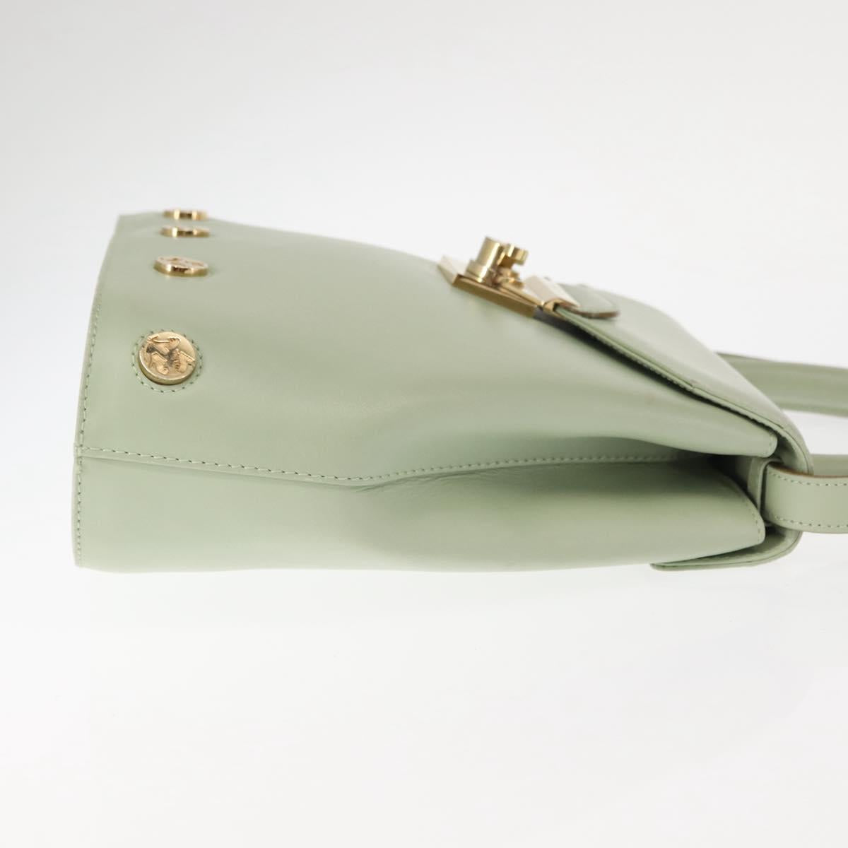 Salvatore Ferragamo Hand Bag Leather 2way Green Auth BA6807