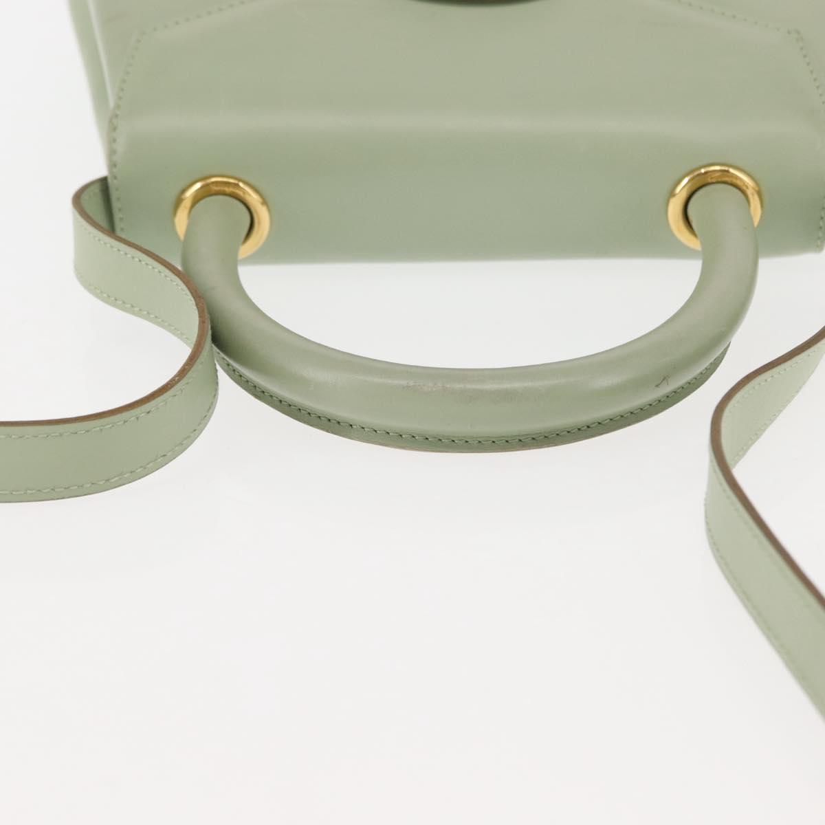 Salvatore Ferragamo Hand Bag Leather 2way Green Auth BA6807