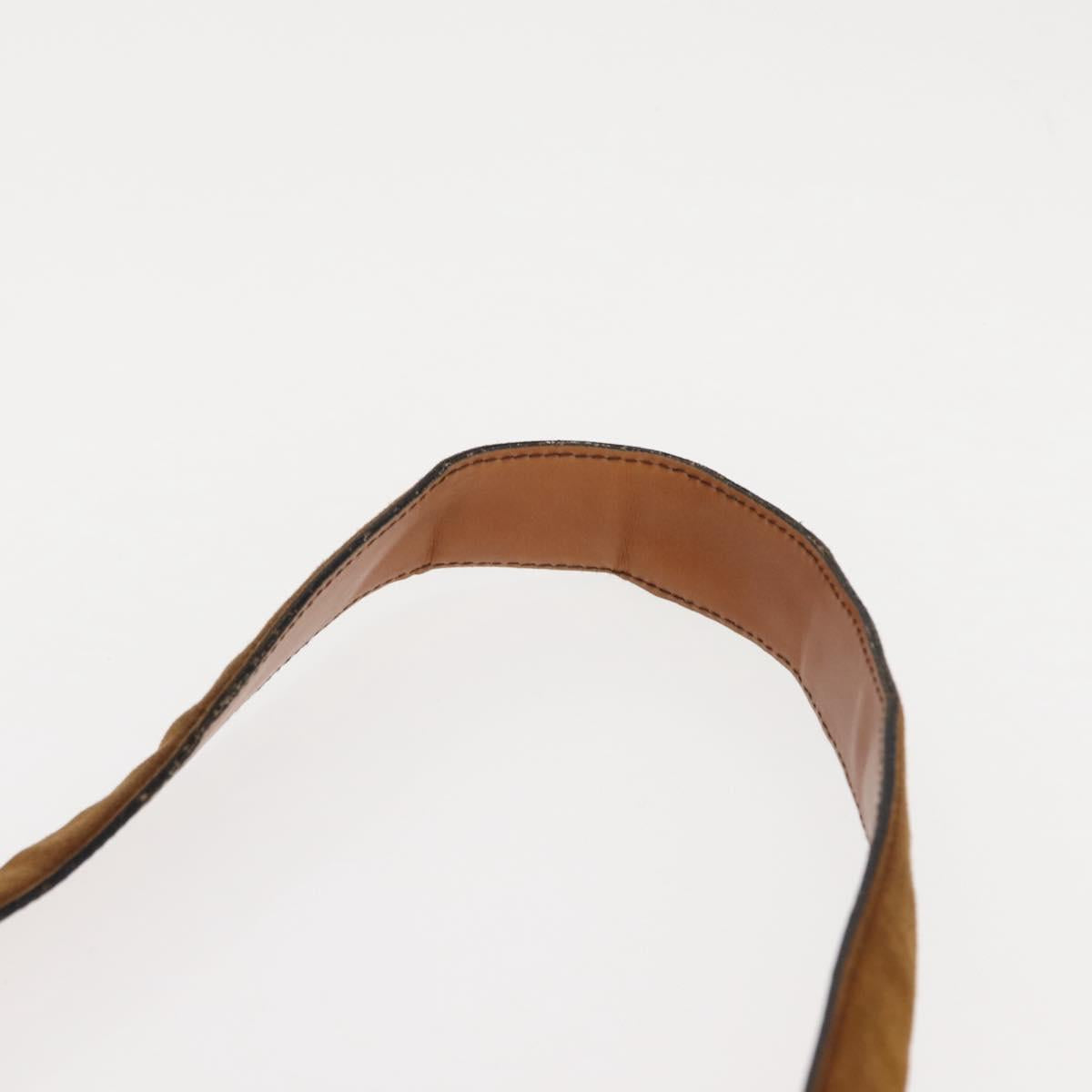 Salvatore Ferragamo Gancini Shoulder Bag Suede Brown Auth BA6808