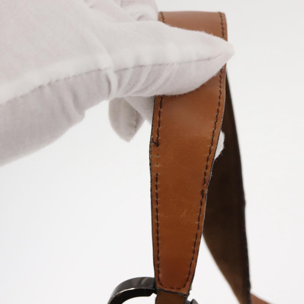 Salvatore Ferragamo Gancini Shoulder Bag Suede Brown Auth BA6808