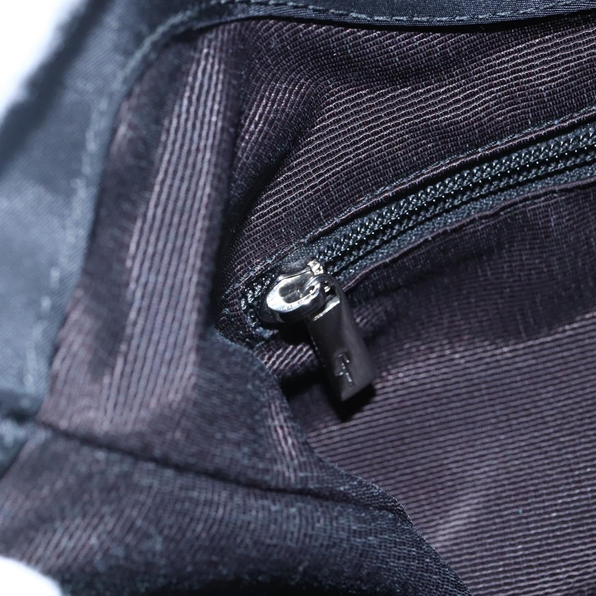 Salvatore Ferragamo Vala Hand Bag Nylon Leather 2way Black Silver Auth BA6809