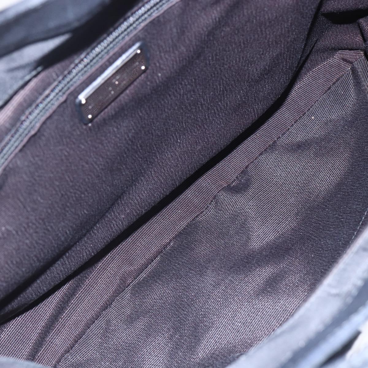 Salvatore Ferragamo Vala Hand Bag Nylon Leather 2way Black Silver Auth BA6809