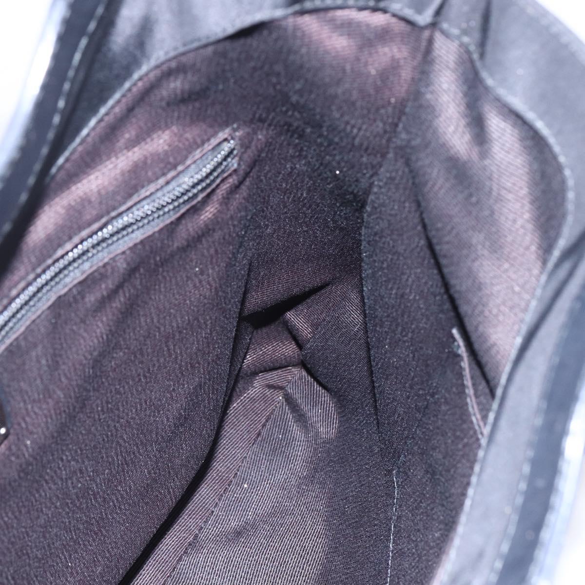 Salvatore Ferragamo Vala Hand Bag Nylon Leather 2way Black Silver Auth BA6809