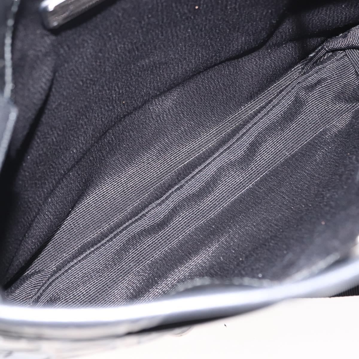 Salvatore Ferragamo Gancini Shoulder Bag Enamel Black Auth BA6810