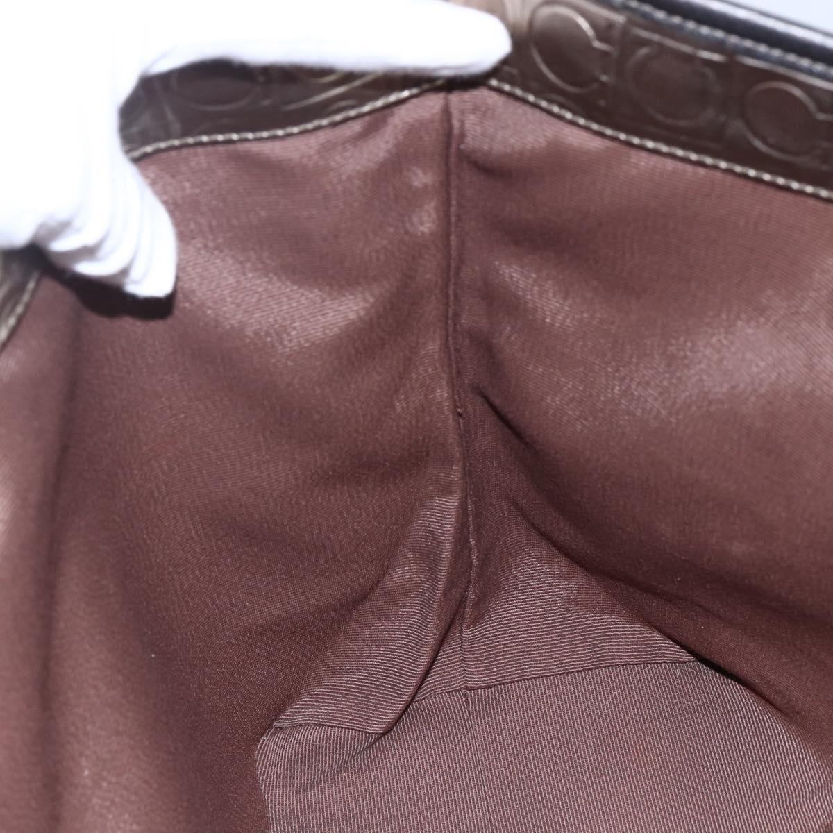 Salvatore Ferragamo Gancini Tote Bag Enamel Gold Auth BA6811