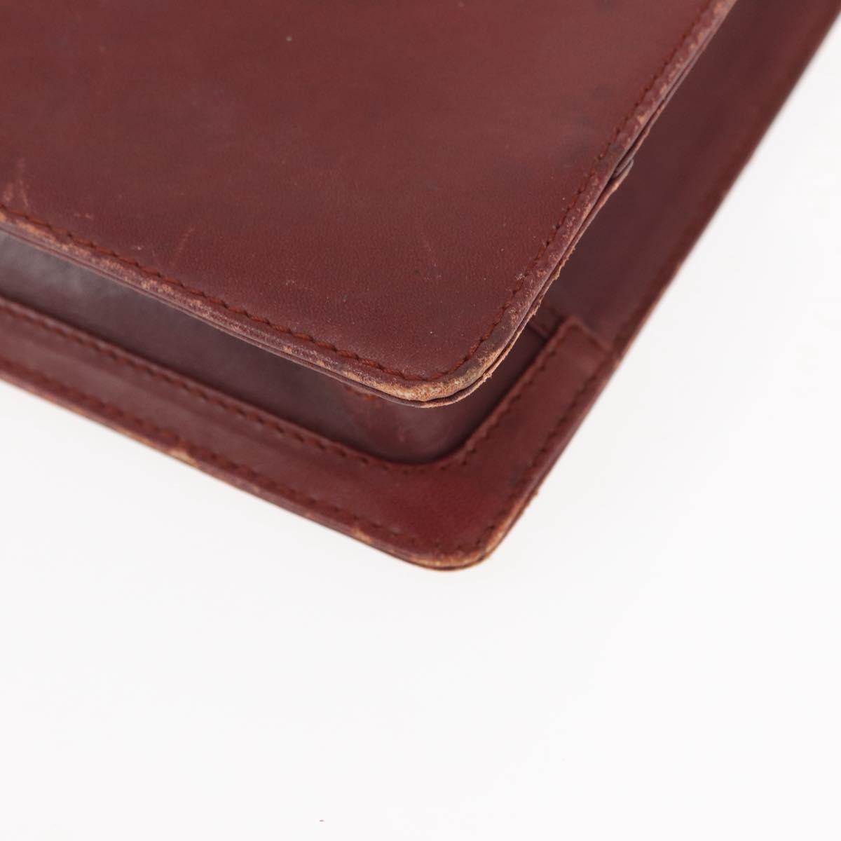 CARTIER Must Line Clutch Bag Leather Bordeaux Auth BA6812