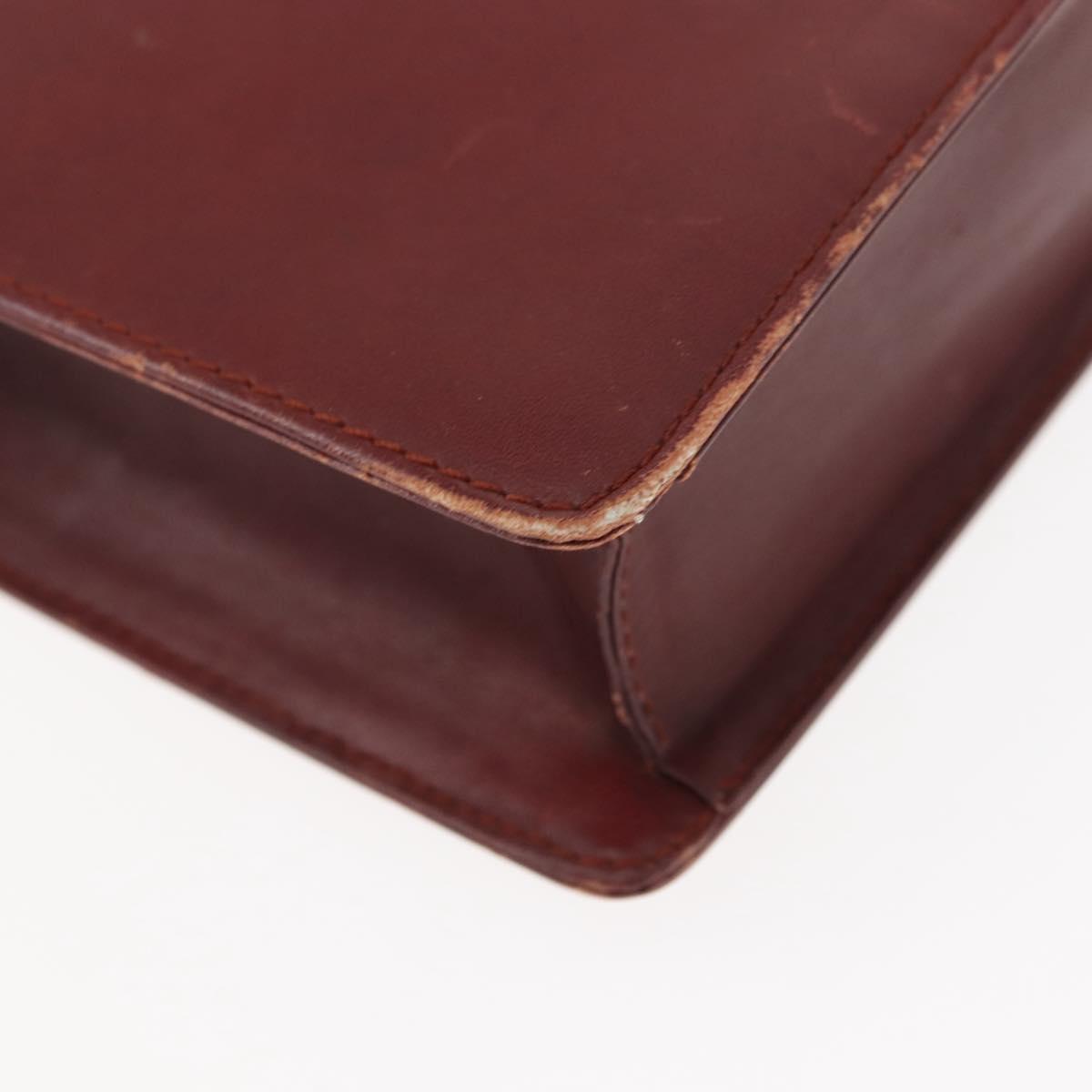 CARTIER Must Line Clutch Bag Leather Bordeaux Auth BA6812