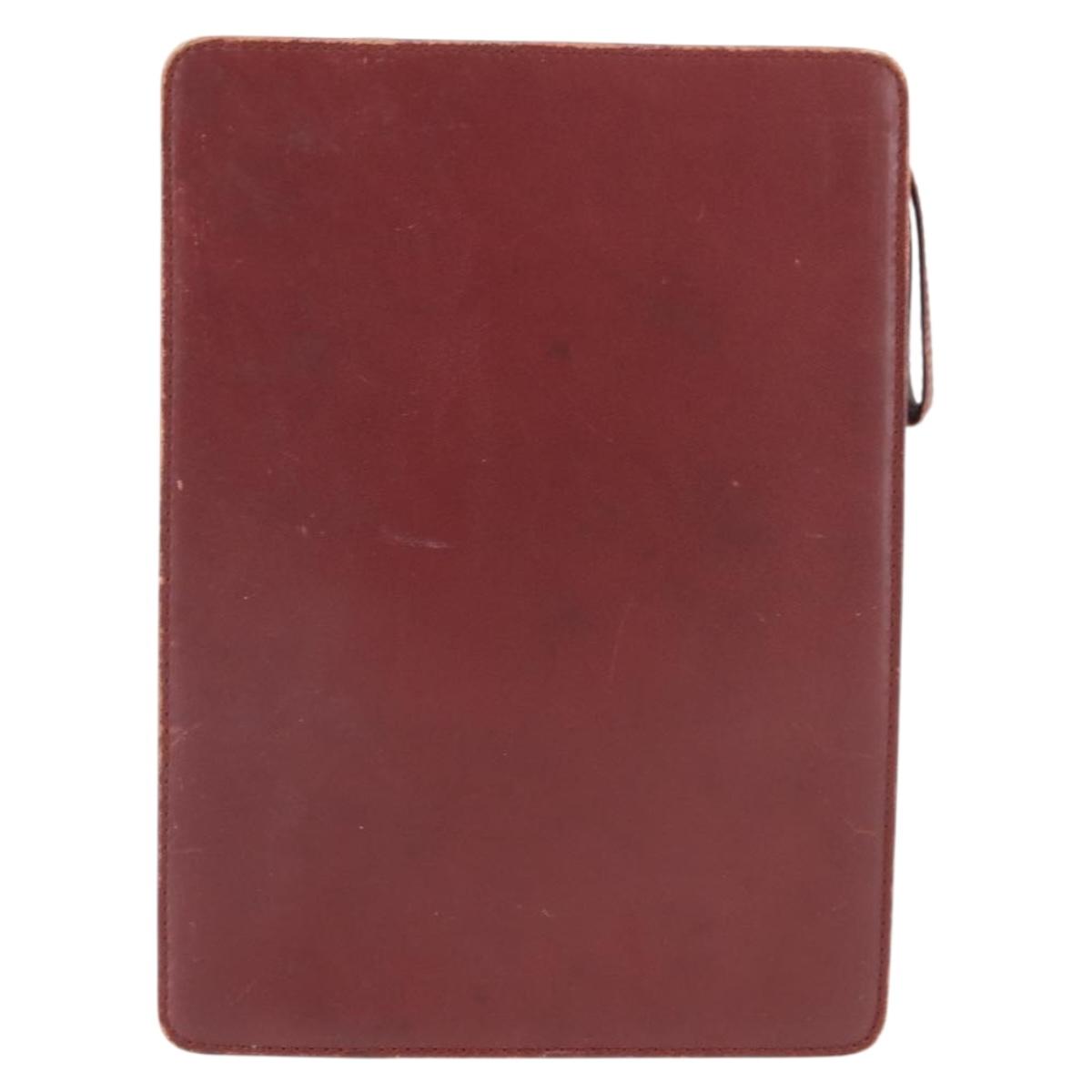CARTIER Must Line Clutch Bag Leather Bordeaux Auth BA6812
