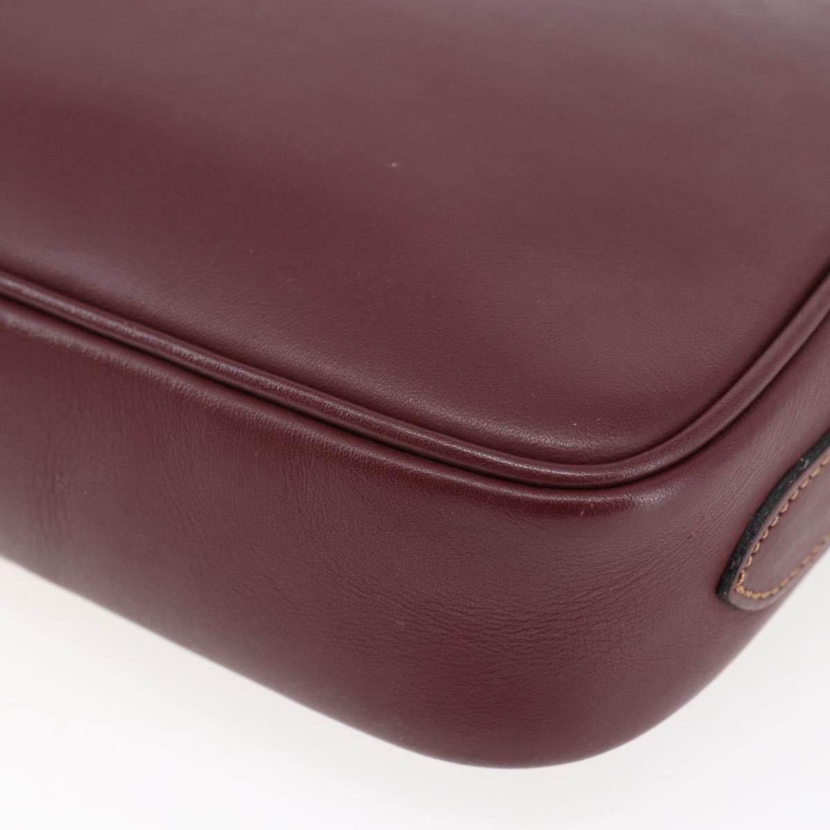 CARTIER Must Line Shoulder Bag Leather Bordeaux Auth BA6813