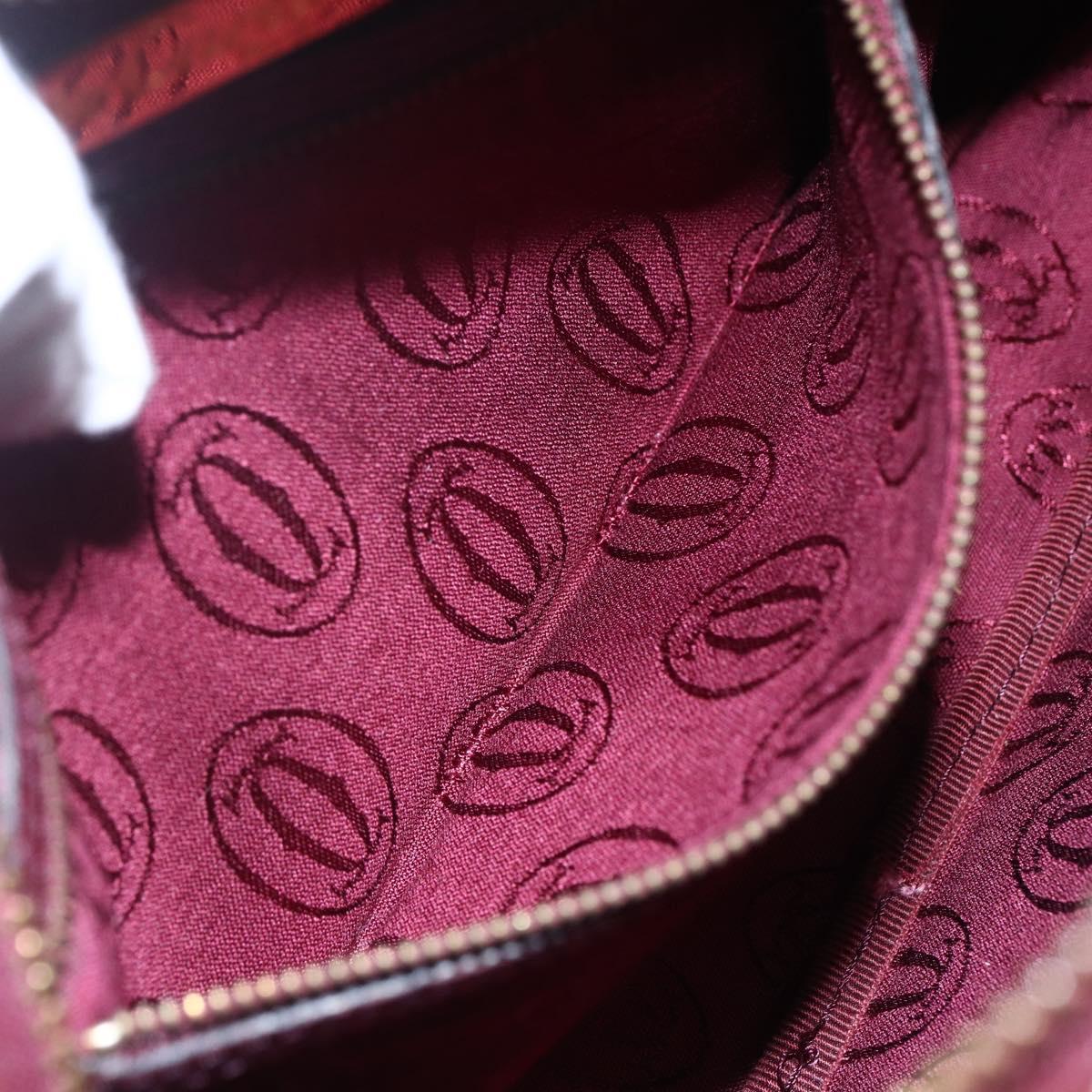 CARTIER Must Line Shoulder Bag Leather Bordeaux Auth BA6813