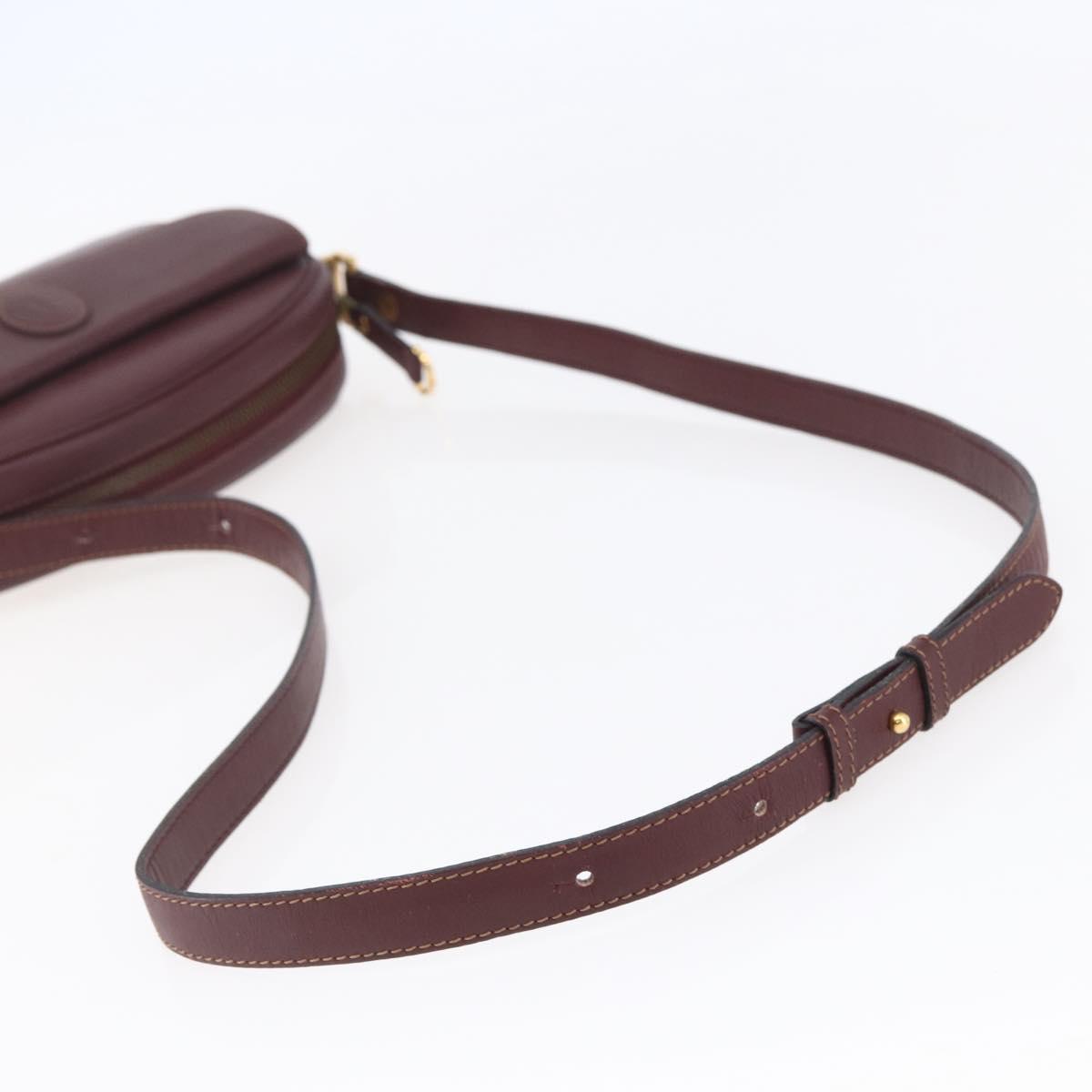 CARTIER Must Line Shoulder Bag Leather Bordeaux Auth BA6813