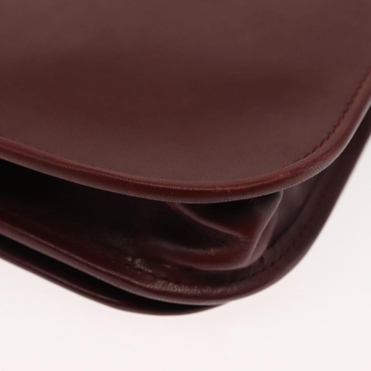 CARTIER Must Line Shoulder Bag Leather Bordeaux Auth BA6814