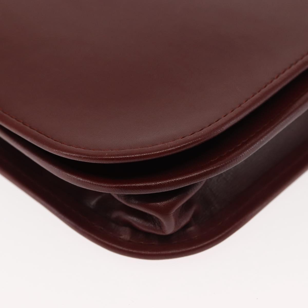 CARTIER Must Line Shoulder Bag Leather Bordeaux Auth BA6814