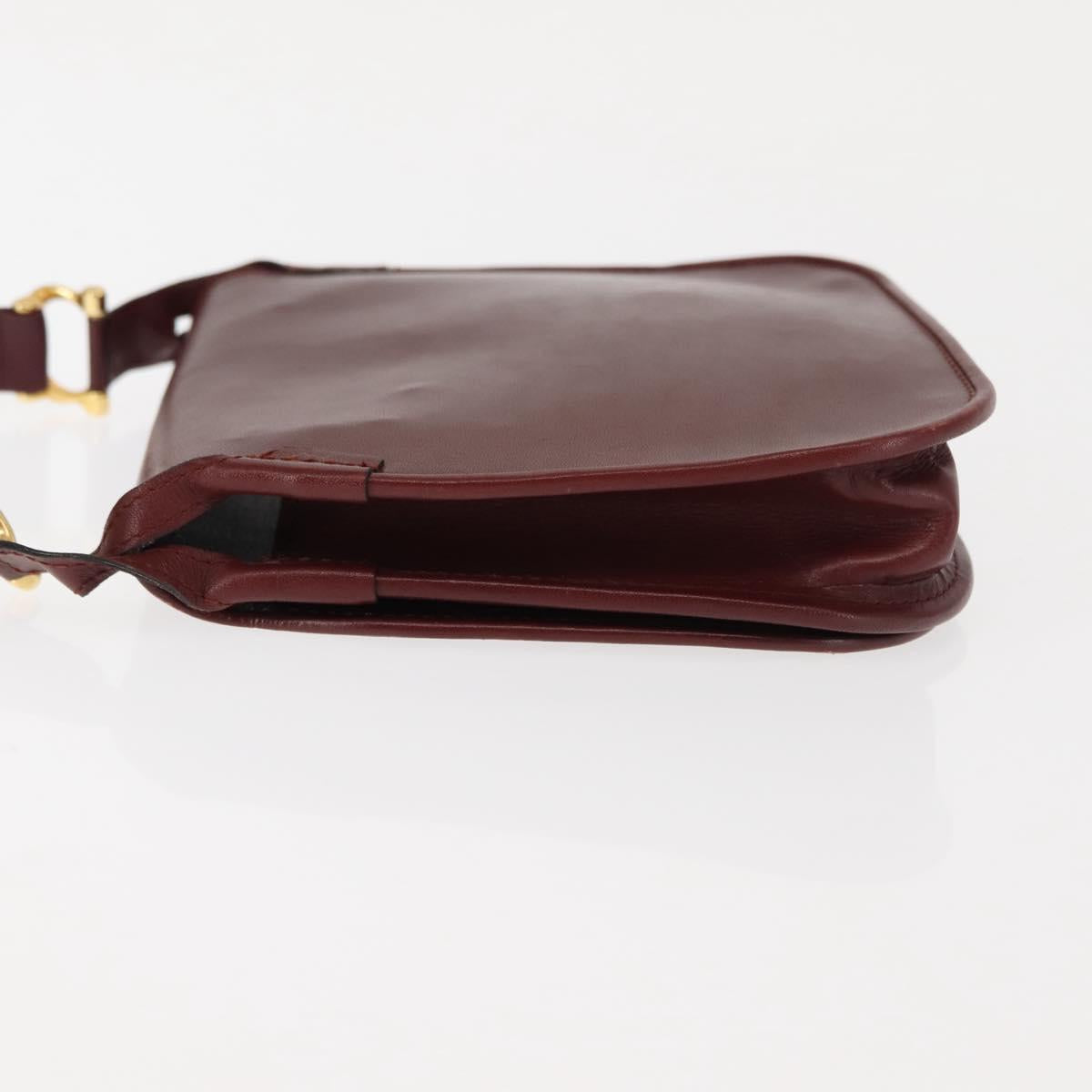 CARTIER Must Line Shoulder Bag Leather Bordeaux Auth BA6814