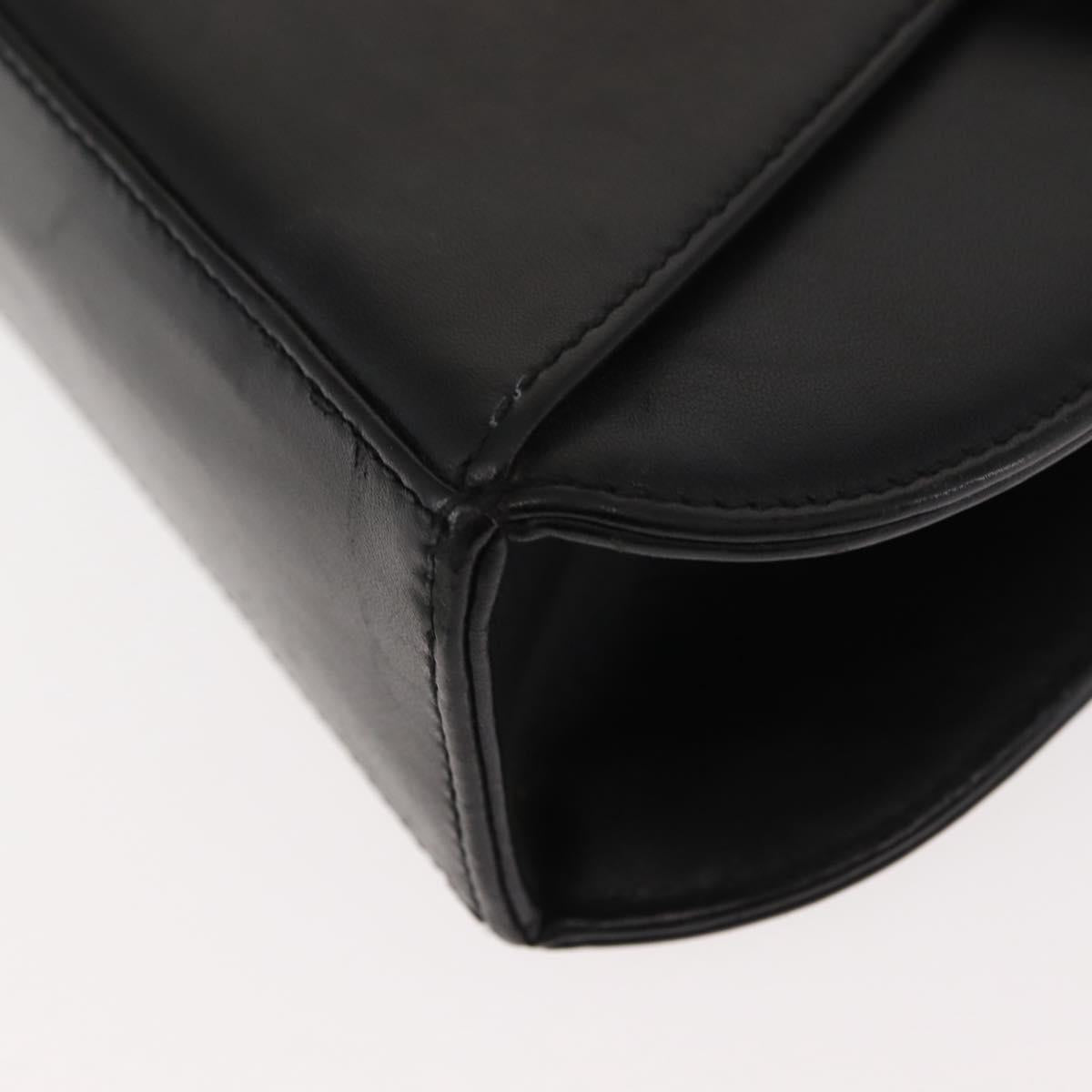 CARTIER PANTHERE Shoulder Bag Leather Black Auth BA6815