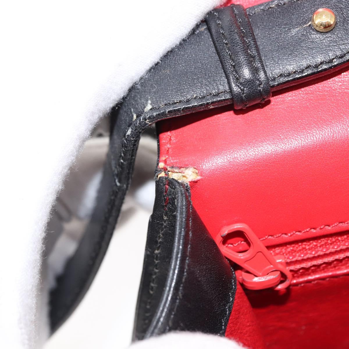 CARTIER PANTHERE Shoulder Bag Leather Black Auth BA6815
