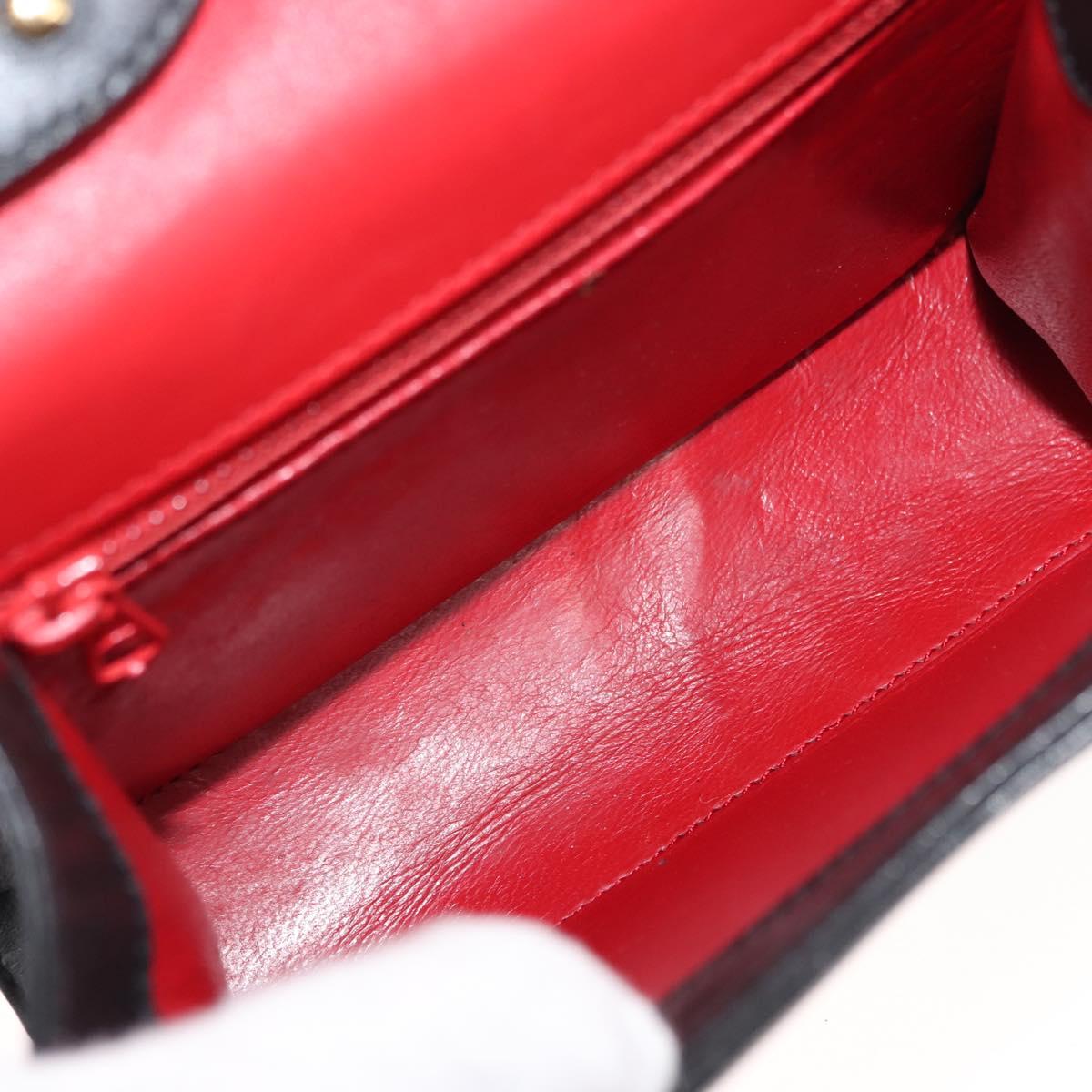 CARTIER PANTHERE Shoulder Bag Leather Black Auth BA6815
