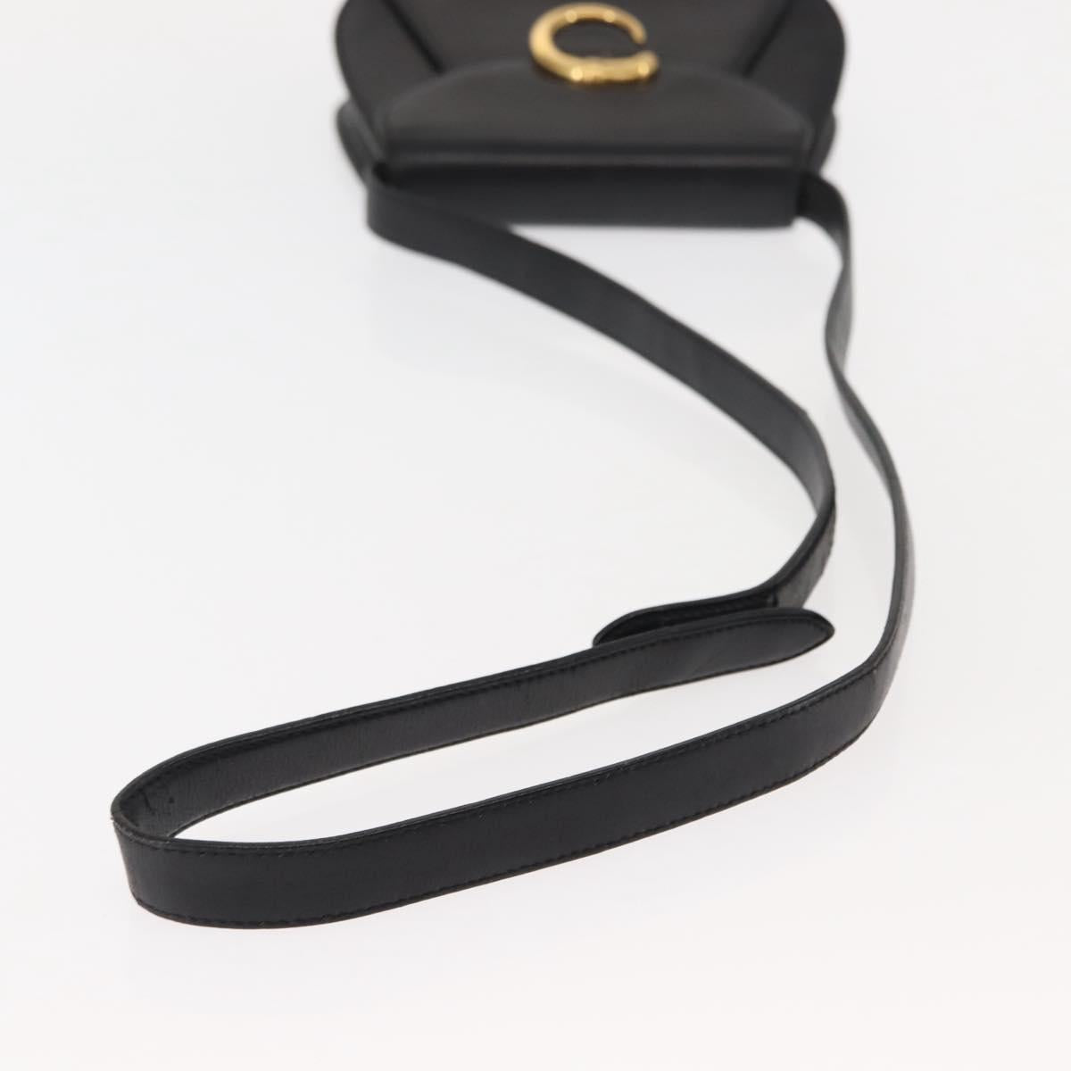 CARTIER PANTHERE Shoulder Bag Leather Black Auth BA6815