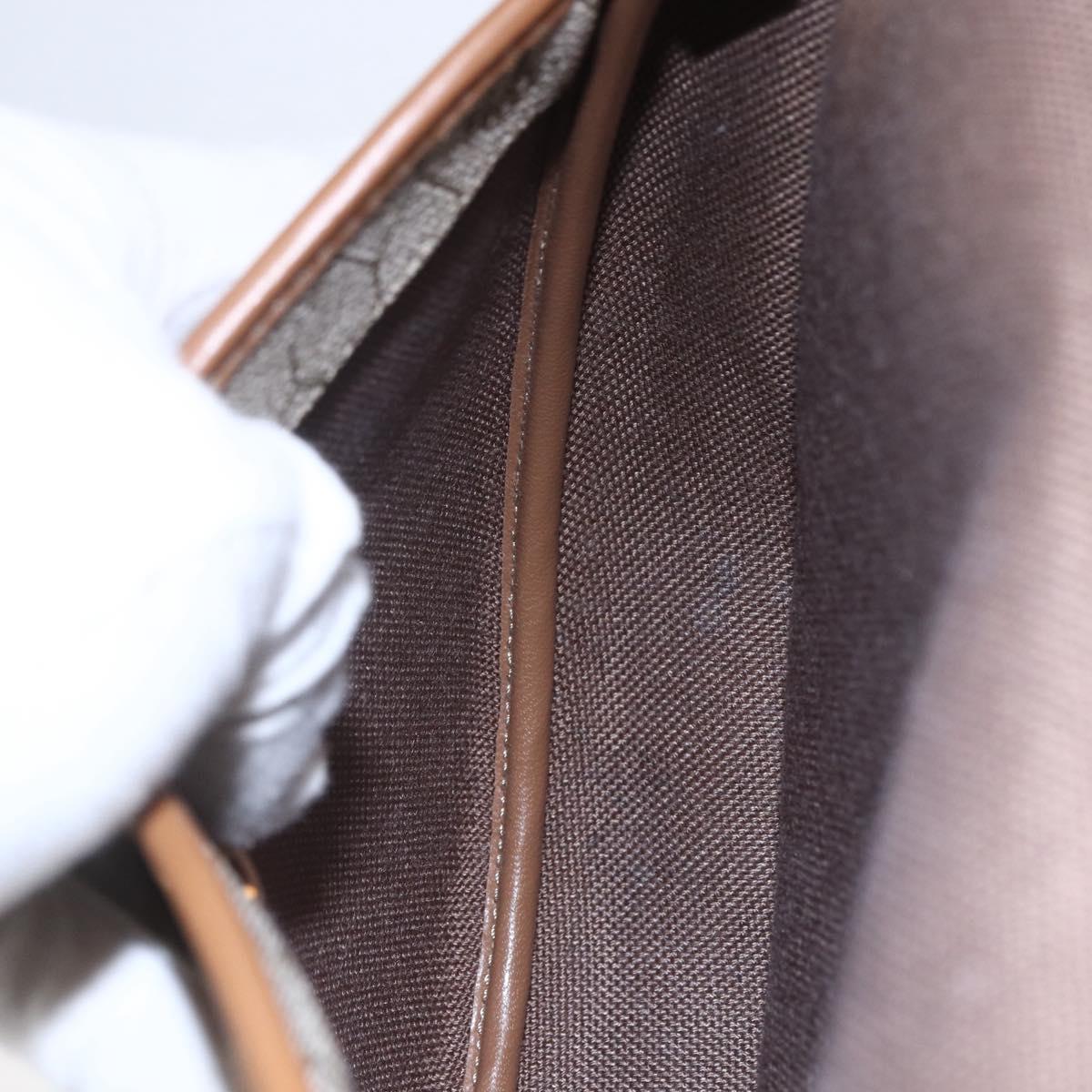 Christian Dior Honeycomb Canvas Shoulder Bag PVC Leather Beige Auth BA6819