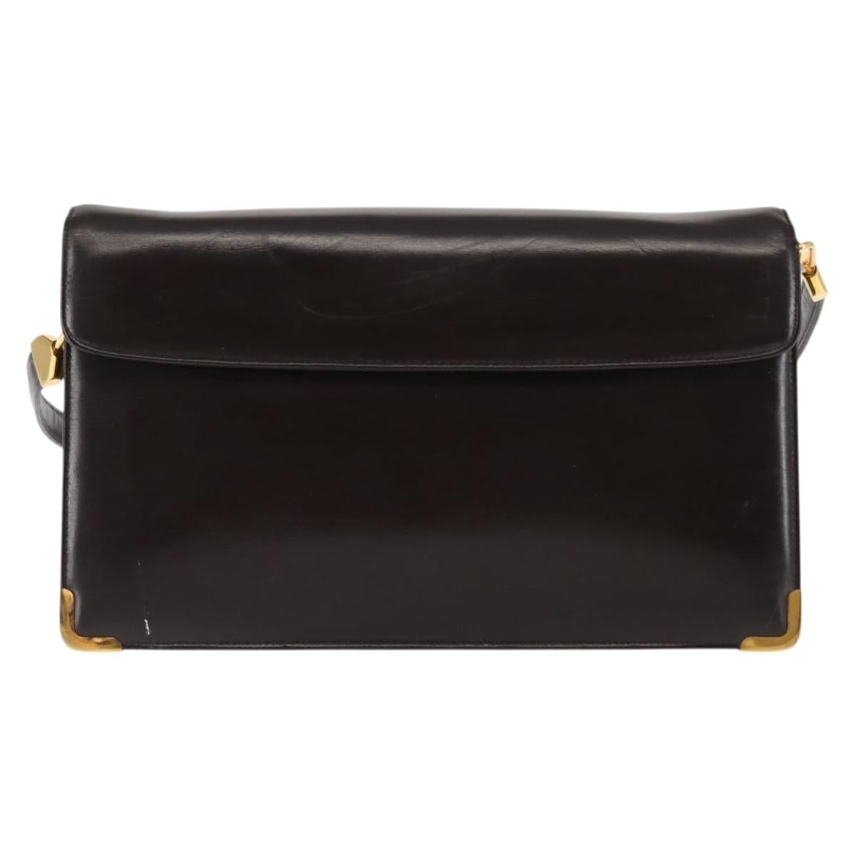 Christian Dior Shoulder Bag Leather Brown Auth BA6824