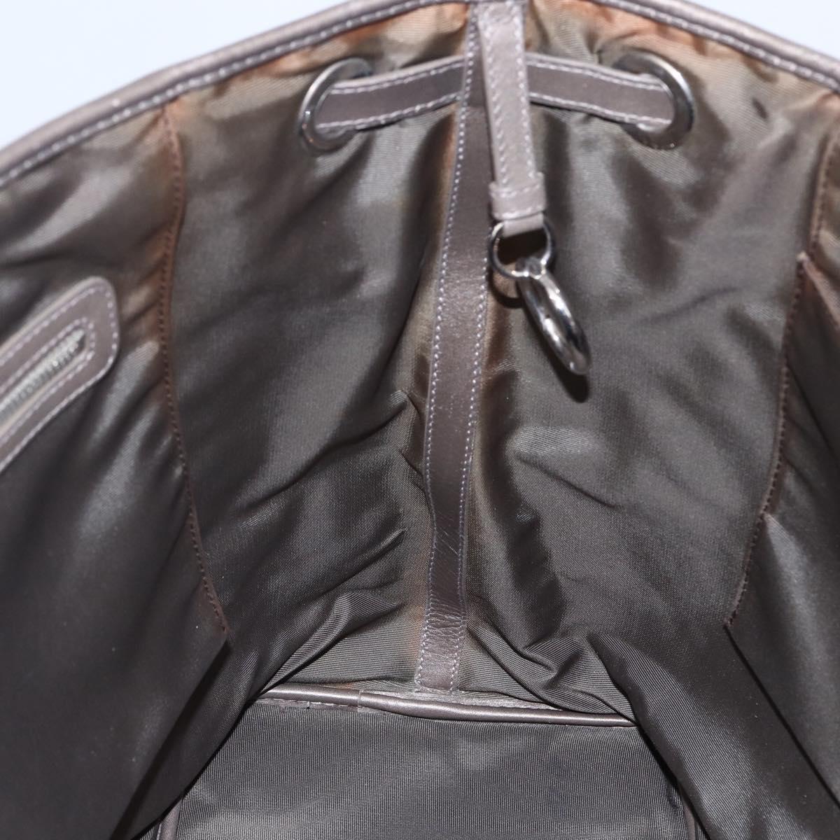 Christian Dior Canage Tote Bag Coated Canvas Gray Auth BA6826