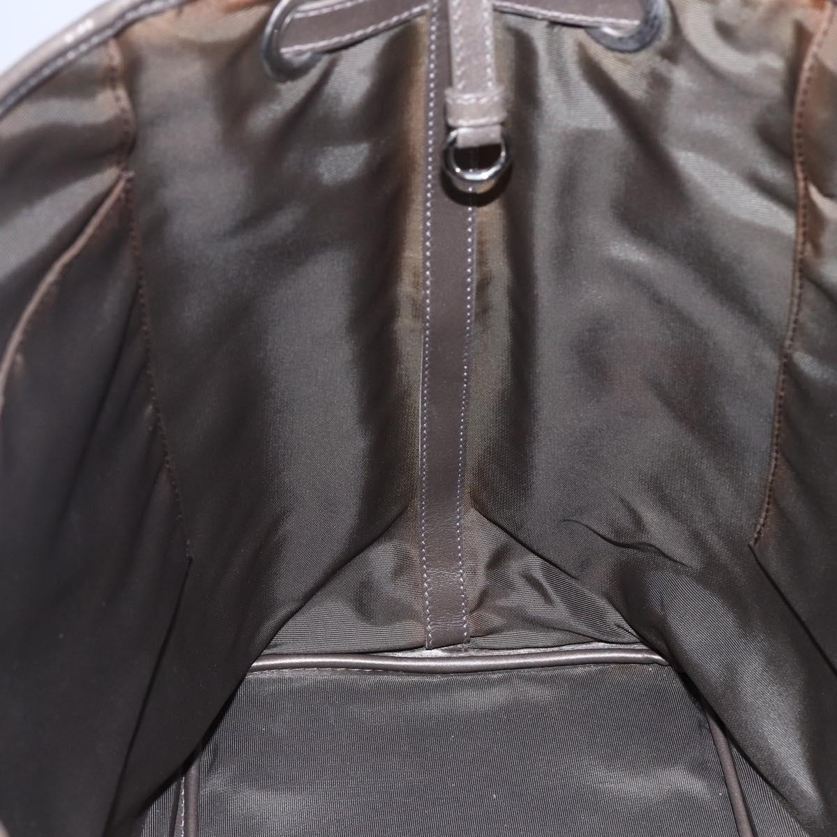 Christian Dior Canage Tote Bag Coated Canvas Gray Auth BA6826