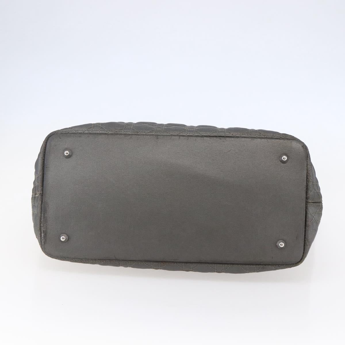 Christian Dior Canage Tote Bag Coated Canvas Gray Auth BA6826