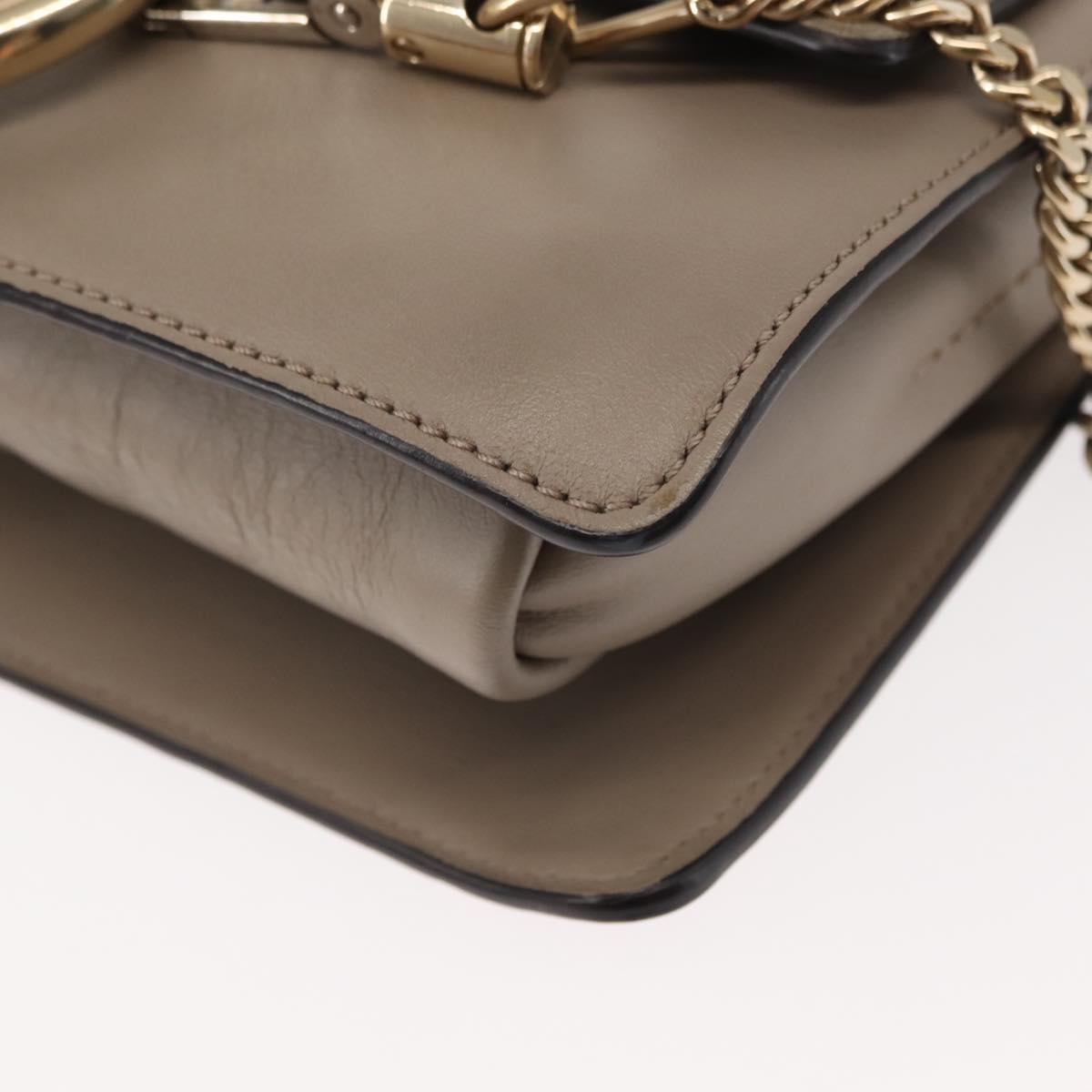 Chloe Fay Shoulder Bag Suede Leather Beige Auth BA6827