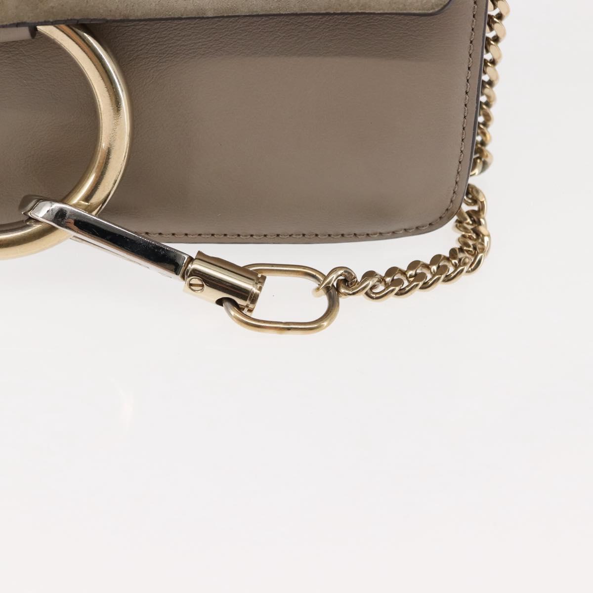 Chloe Fay Shoulder Bag Suede Leather Beige Auth BA6827
