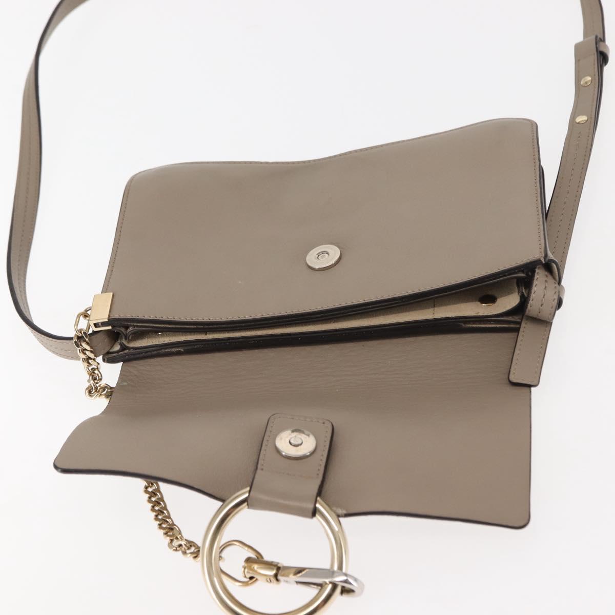 Chloe Fay Shoulder Bag Suede Leather Beige Auth BA6827