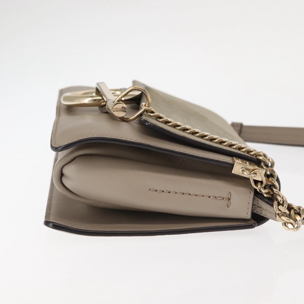 Chloe Fay Shoulder Bag Suede Leather Beige Auth BA6827