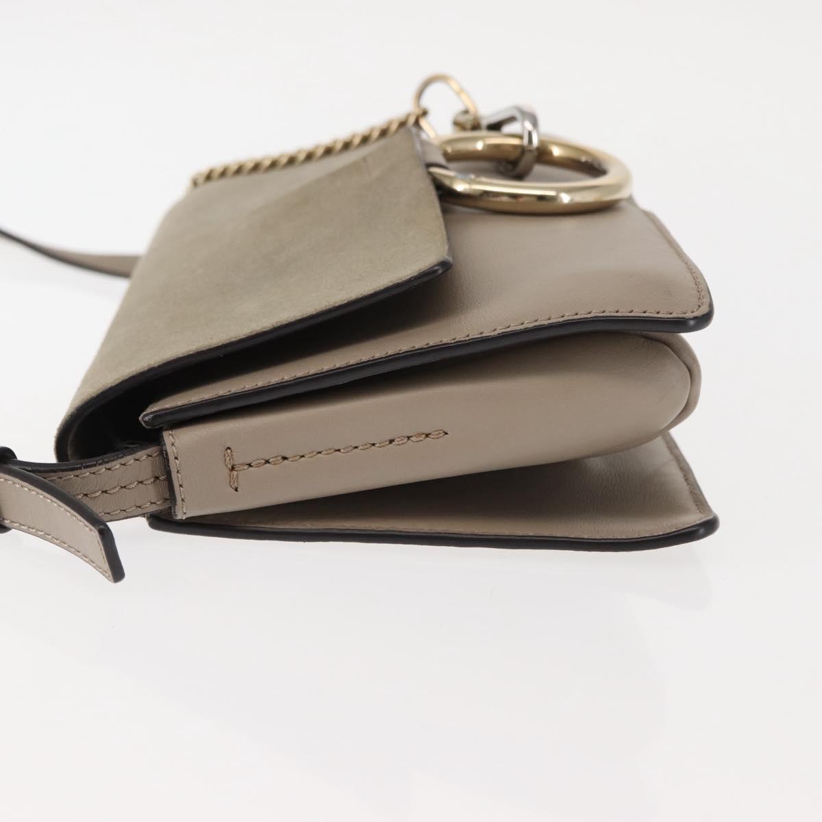 Chloe Fay Shoulder Bag Suede Leather Beige Auth BA6827