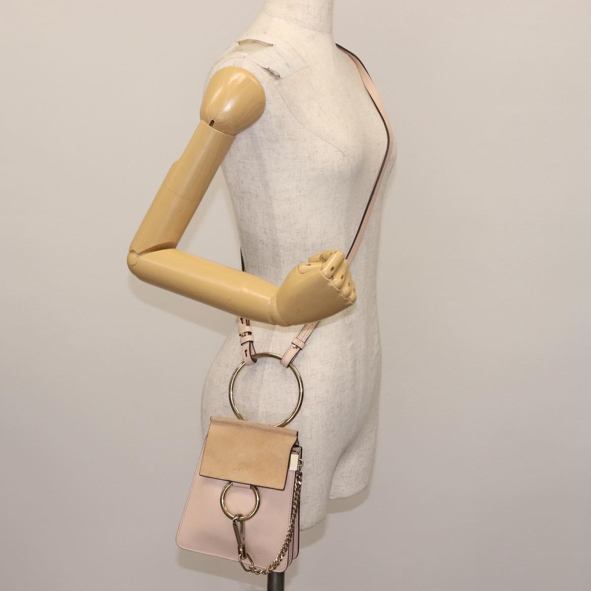 Chloe Fay Shoulder Bag Suede Leather Pink Auth BA6828