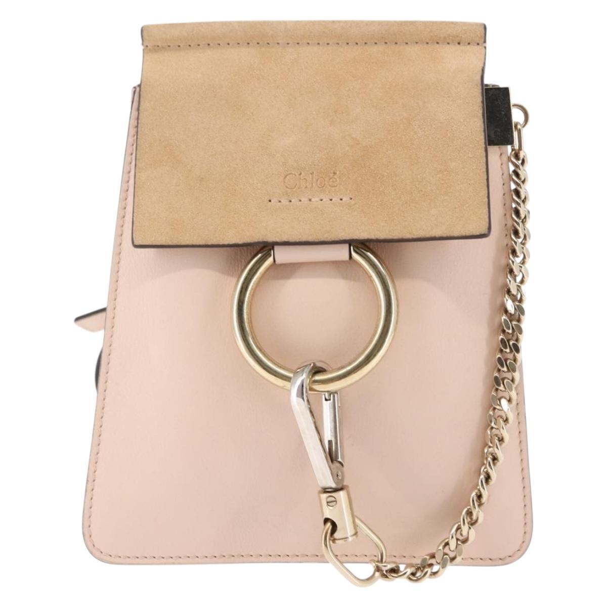 Chloe Fay Shoulder Bag Suede Leather Pink Auth BA6828
