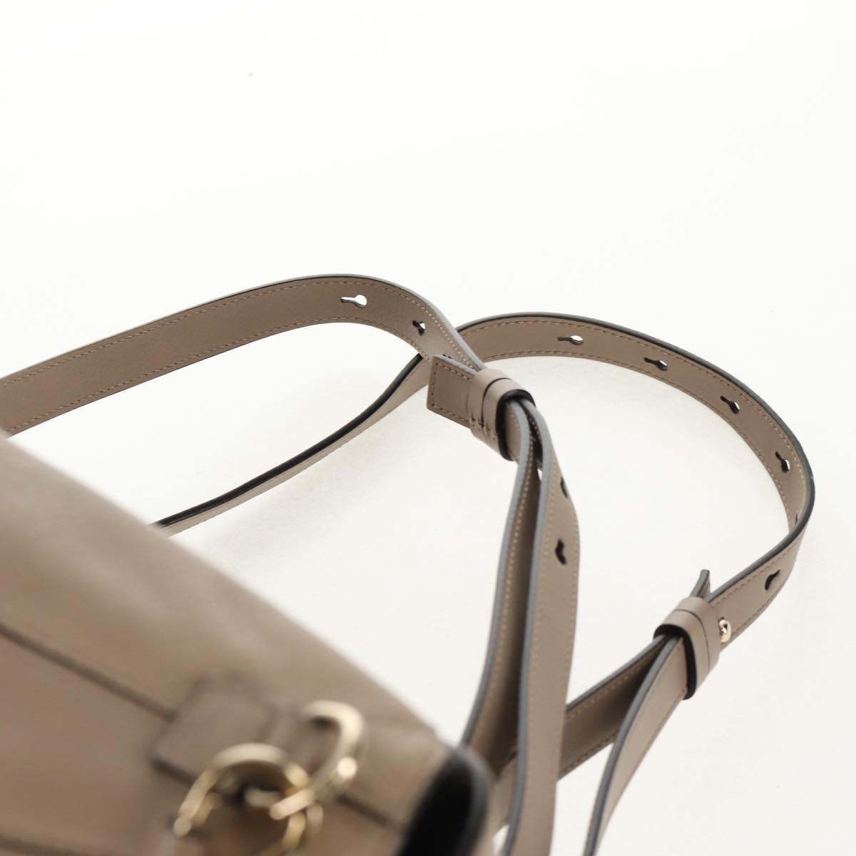 Chloe Fay Backpack Suede Leather Beige Gold Auth BA6829