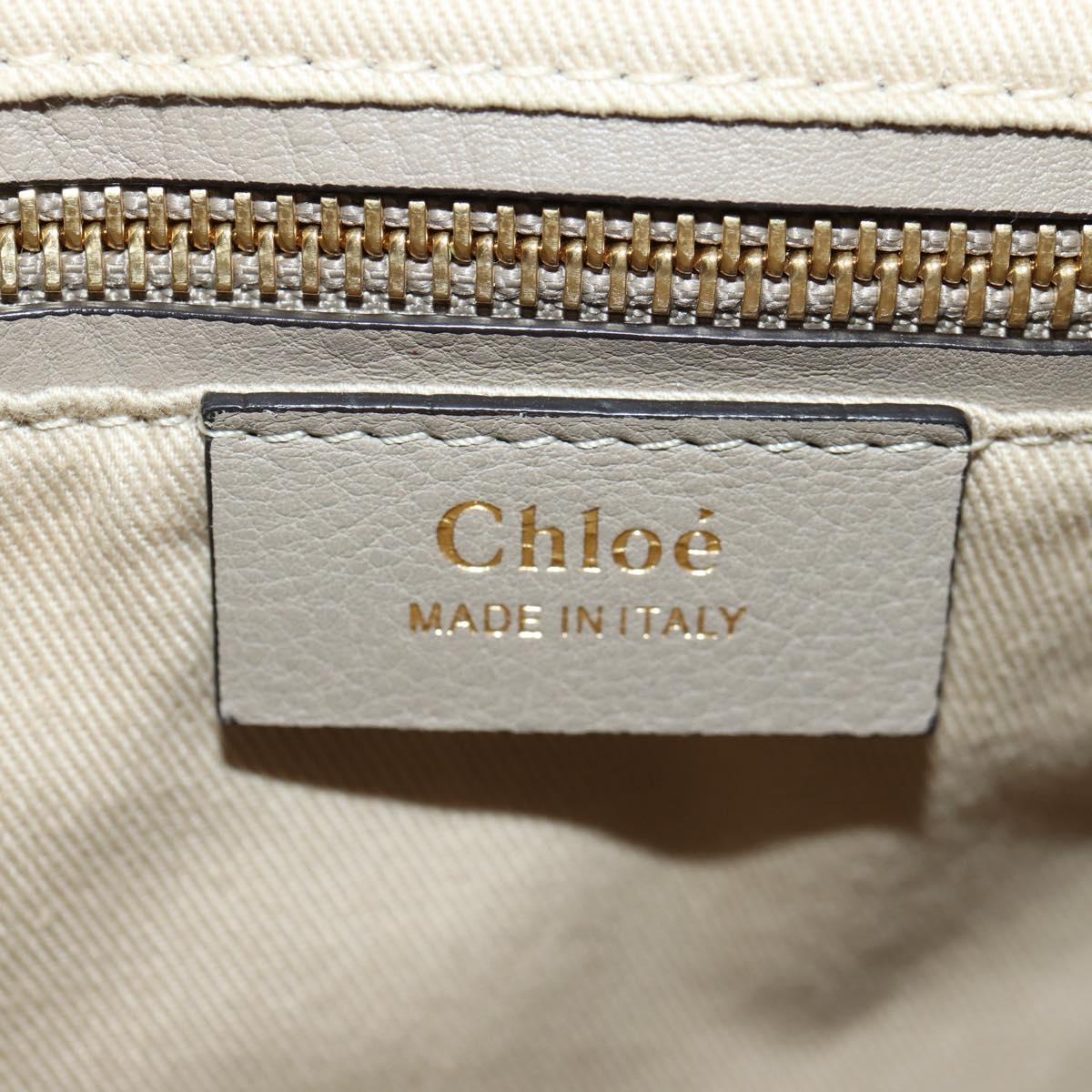 Chloe Fay Backpack Suede Leather Beige Gold Auth BA6829