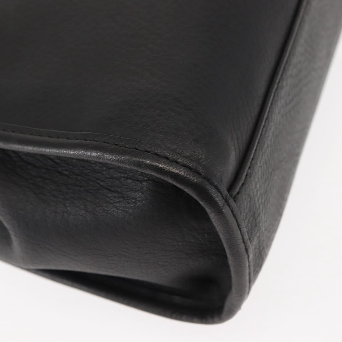 Chloe Hand Bag Leather Black Auth BA6832