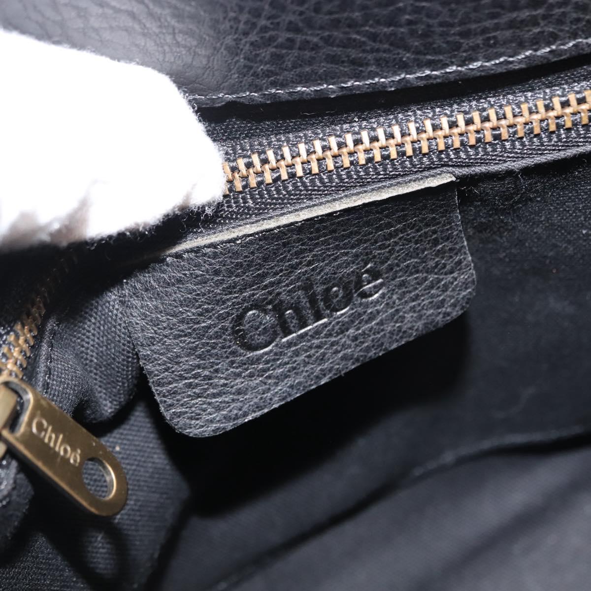 Chloe Hand Bag Leather Black Auth BA6832